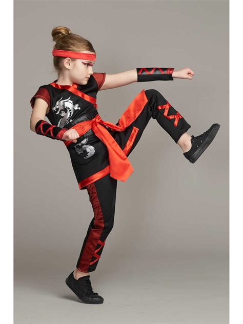 Red Ninja Costume For Girls Chasing Fireflies