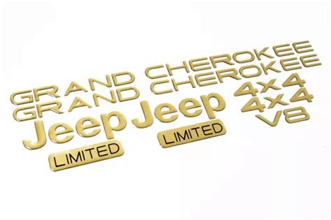 Kit Adesivo Jeep Grand Cherokee Limited V8 4x4 Emblema Ouro Ano 1996