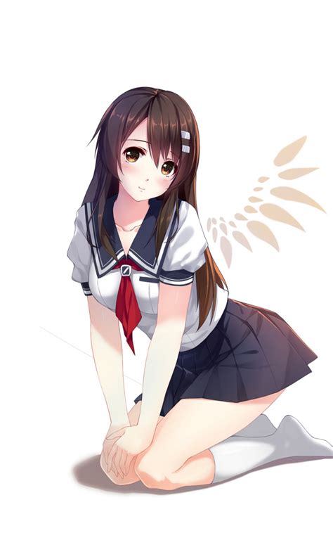 Download Cute Anime Girl School Uniform Art Wallpaper