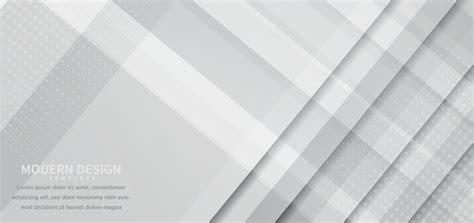 Banner Design Geometric White Grey Overlapping Background With Copy