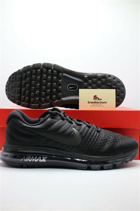 Nike Air Max 2017 Triple Black Running Shoes 849559 004 Mens Sizes Ebay