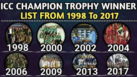 Icc Champion Trophy Winners List From 1998 To 2017 Champion Trophy