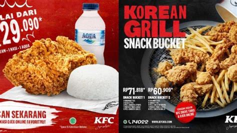 Promo kfc terbaru harga spesial fried chicken mulai dari rp63.636 kamu bisa mendapatkan pilihan 5 sampai 9 potong ayam dengan add on grilled soy sauce di promo kfc crazy deals! 3 Promo KFC Bulan Juni 2020, Paket Nasi Ayam Rp 29.090 ...