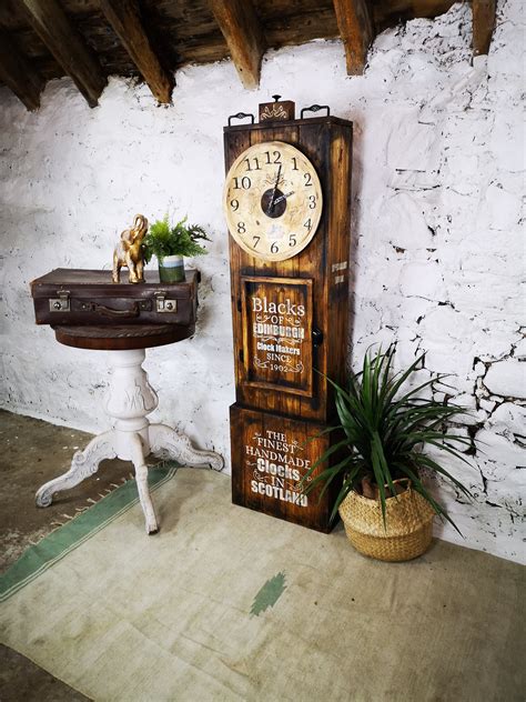 Unique Up Cycled Grandfather Clock Made From Salvaged Wood Etsy