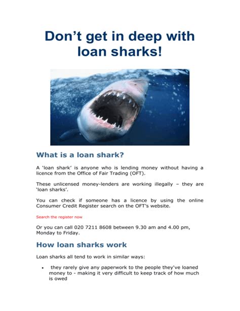 Dont Get In Deep With Loan Sharks