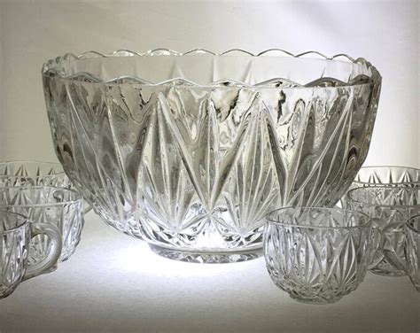 Hazel Atlas Williamsport Punch Bowl Set One Punch Bowl Twelve Punch