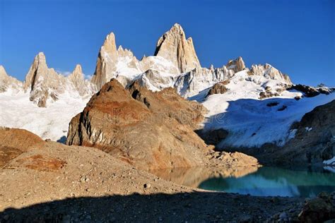 Beautiful Monumental Mountain Fitz Roy Mountain In Patagonia Argentina