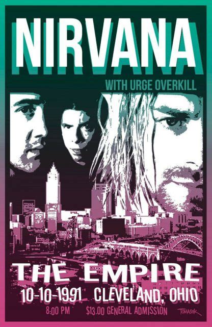 Nirvana Poster Concert 11 X 17 Iguana Pink Pole Usa Sameday Ship