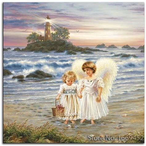 5d Diy Diamond Painting Two Angels Set For Embroidery Angels Picture
