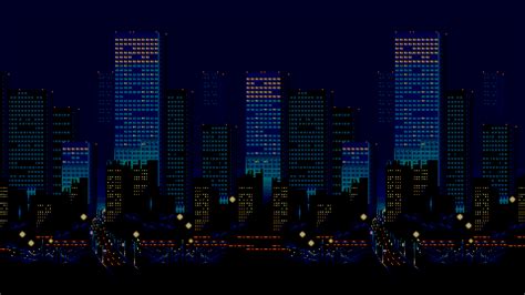 Wallpaper City Cityscape Night Pixel Art Urban