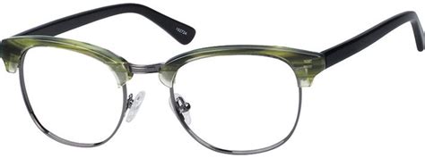 order online unisex green full rim mixed materials browline eyeglass frames model 192724
