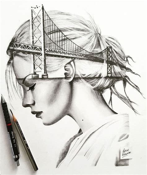 Self Taught Artist Merges Human Faces With Architectural Designs