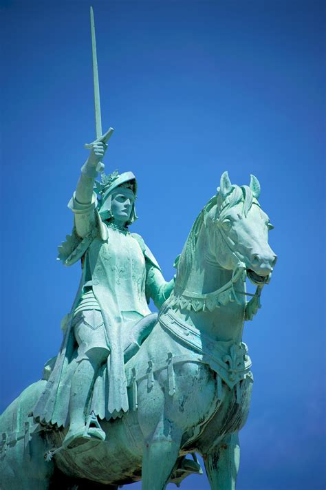 Statue Of Jeanne Darc In Paris Basilique Du Sacré Cœur De Montmartre