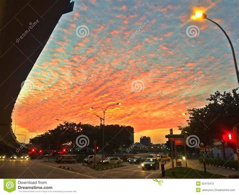 Red Mackerel Sky At Sunset Editorial Photography Image Of Fish 52470472