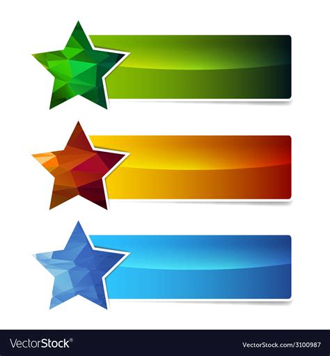 Polygonal Star Banner Set Royalty Free Vector Image