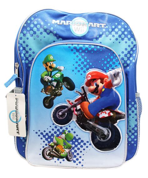 Mario Luigi And Yoshi Full Size Kids Backpack 16in