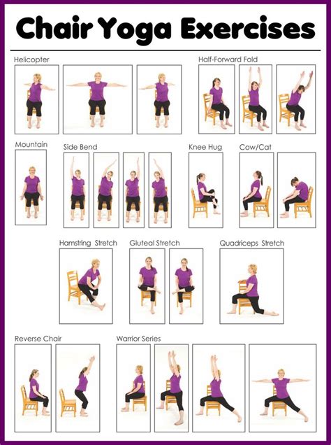 Printable Chair Yoga Exercises For Seniors Chair Yoga Chair Pose