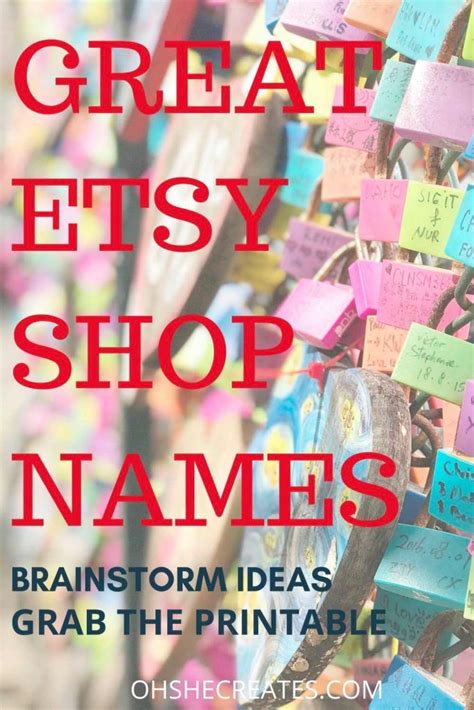 Review Of Good Etsy Shop Name Ideas References Decor