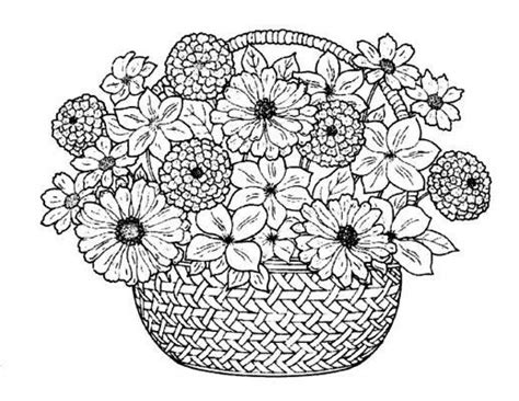 Download Image result for flower basket coloring pages | Flower ...