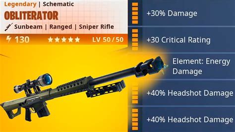 Perfect Perk Obliterator 130 Sunbeam In Fortnite Stw Fortnite