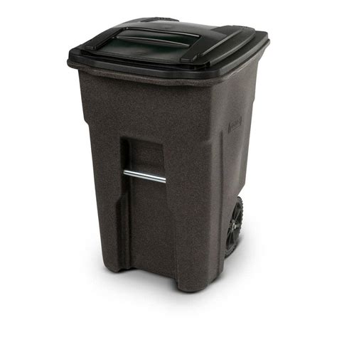 Toter 48 Gal Wheeled Brownstone Trash Can 25548 R1279 The Home Depot