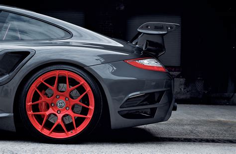Brushed Red Hot: Porsche 997 Turbo Sporting HRE Wheels - 6SpeedOnline
