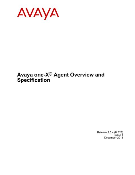 Avaya One X Agent Overview And Specification Manualzz