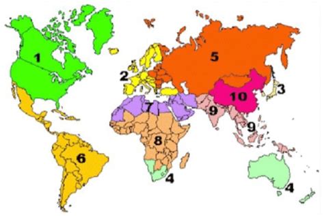 As 10 Regiões Administrativas Do Mundo Da Nova Ordem Mundial Paradigmas