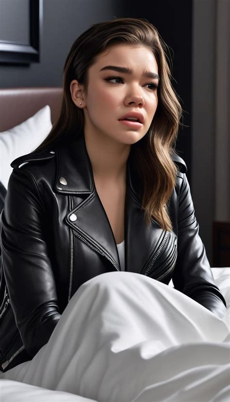 Sad Hailee Steinfeld Crying In Her Leather Jacket 2 Ai Generated
