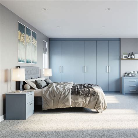 Denim Blue Fitted Wardrobe In 2021 Bedroom Furniture Design Bedroom