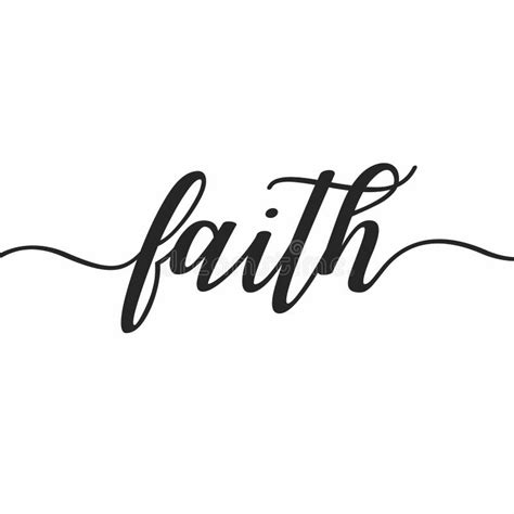 Faith Calligraphy Hand Written Vector Lettering Christian Quote For