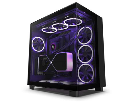 NZXT H Elite All Black CM H EB Premium Dual Chamber Mid Tower RGB Fans Case