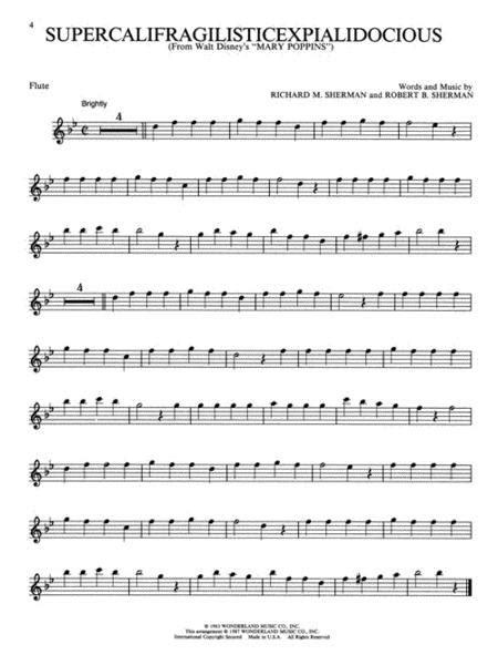 Sheet Music Easy Disney Favorites Flute Flute