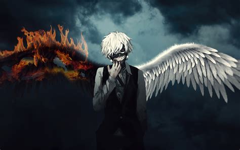 1920x1200 Ken Kaneki Fire Wings 1200p Wallpaper Hd Anime