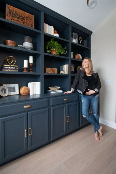 Home Office Makeover With Navy And Brass The Diy Playbook Built In