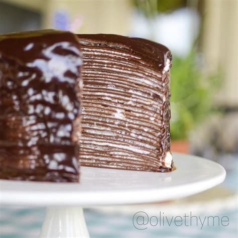 Layer Crepe Cake With Dark Chocolate Ganache Recipe In Comments