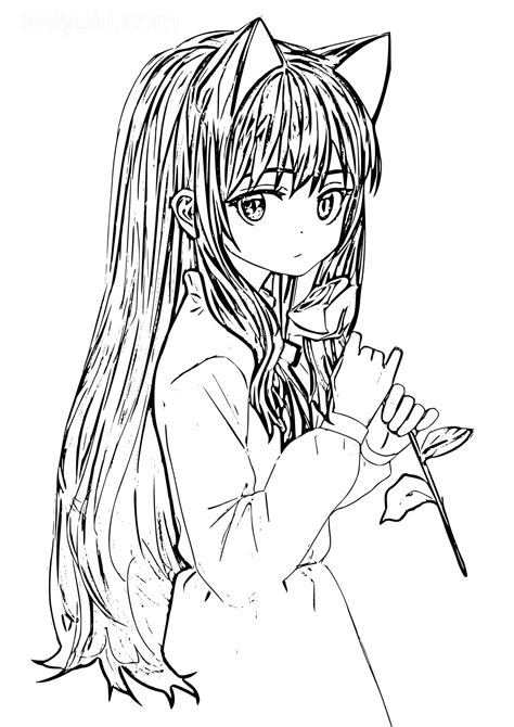 Top 134 Long Hair Anime Girl Coloring Pages