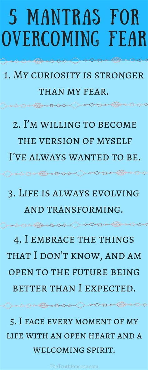 10 Mantras For Overcoming Fear Quotes Inspirational Positive Life