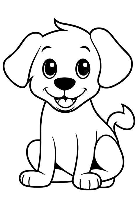 Premium Vector A Cartoon Dog Coloring Page Of A Puppy