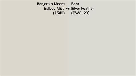 Benjamin Moore Balboa Mist 1549 Vs Behr Silver Feather Bwc 29 Side