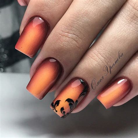 Cool Fall Ombre Nail Art Design Idea For Acrylic And Gel Nails Nail