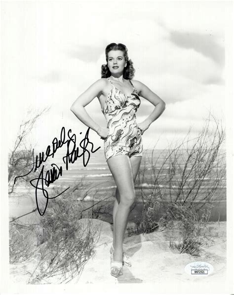 Janis Paige Hand Signed X Photo Gorgeous Actress At The Beach Jsa