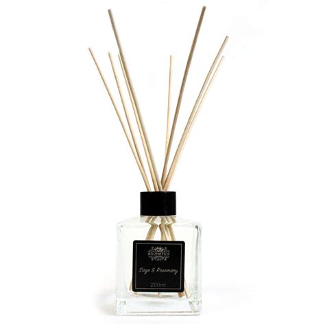 200ml Sage And Rosemary Essential Oil Reed Diffuser White Wiccan