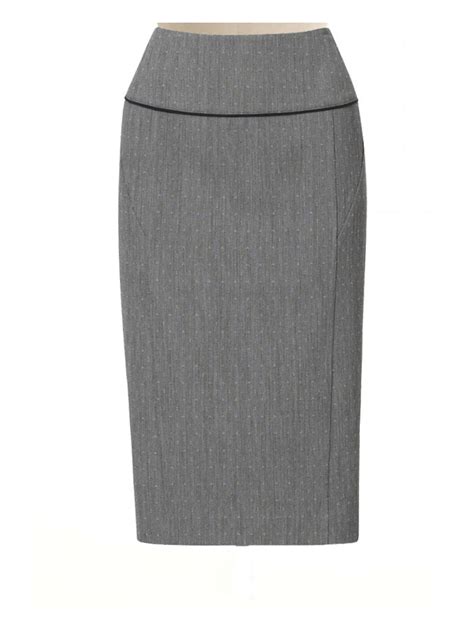 gray pencil skirt with cord seam fully lined custom made to fit elizabeth s custom skirts