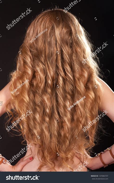 Beautiful Blonde Hair Girl With Extra Long Curly Healthy