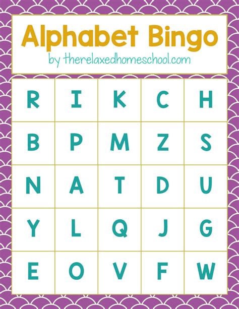 Free Printable Alphabet Letters Bingo Game Download Here