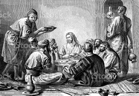 Jesus Christ Eats With Sinners Stock Illustration Download Image Now