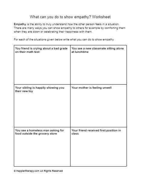 What Can You Do To Show Empathy Worksheet Happiertherapy