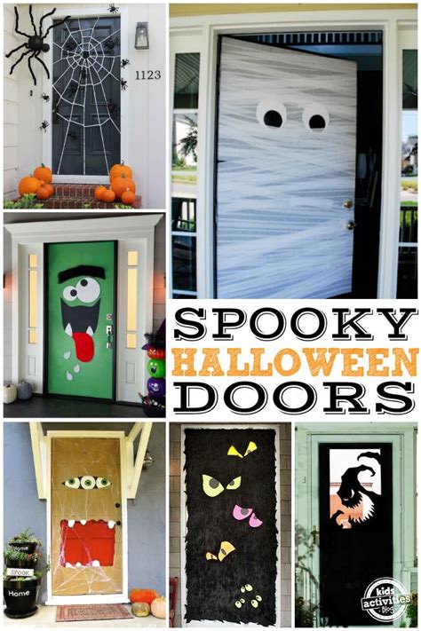 Halloween Door Decorations With The Words Spooky Halloween Doors On