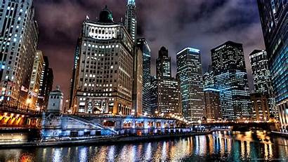 Downtown Night Chicago River
